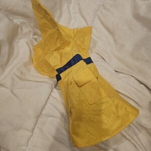 Yellow Dog Raincoat with Blue Trim